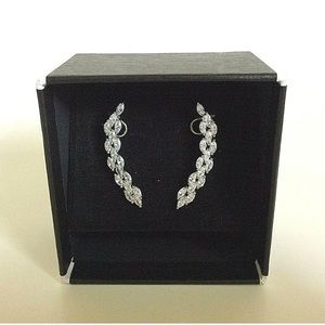 New Bloomingdales Rhinestone Ear Climbers Ear Cuff Ear Wrap 1.5"